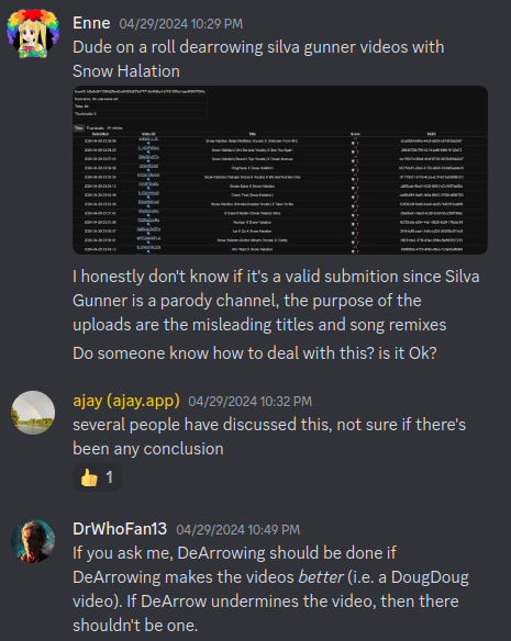 screenshot of discord discussion