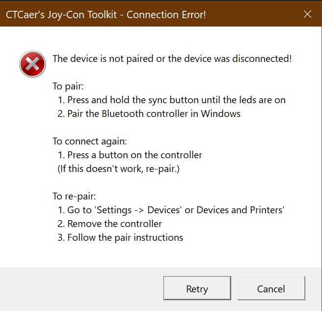 2nd-party controller has a connection error upon start-up