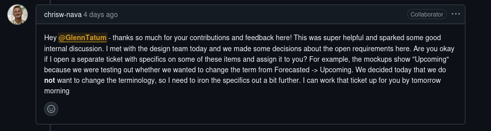 chris contribution comment