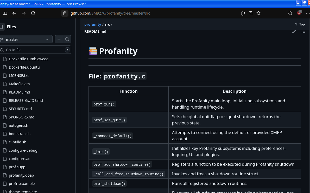 Screenshot of readme