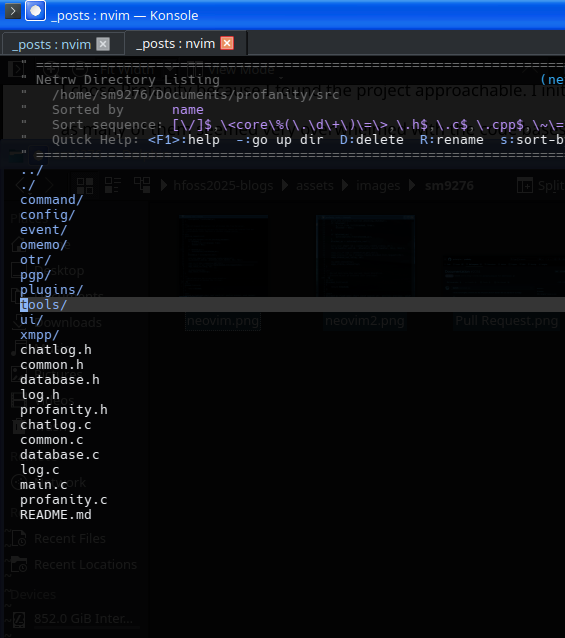 Screenshot of files