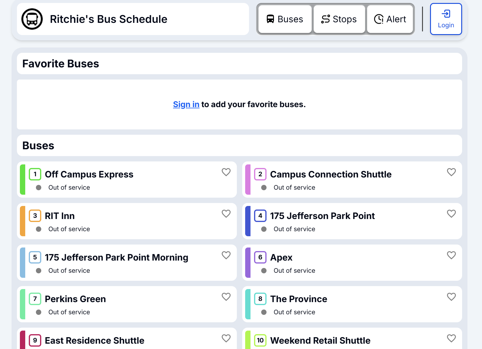 Ritchie's Bus Tracker