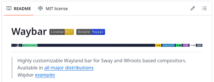 Waybar github repository